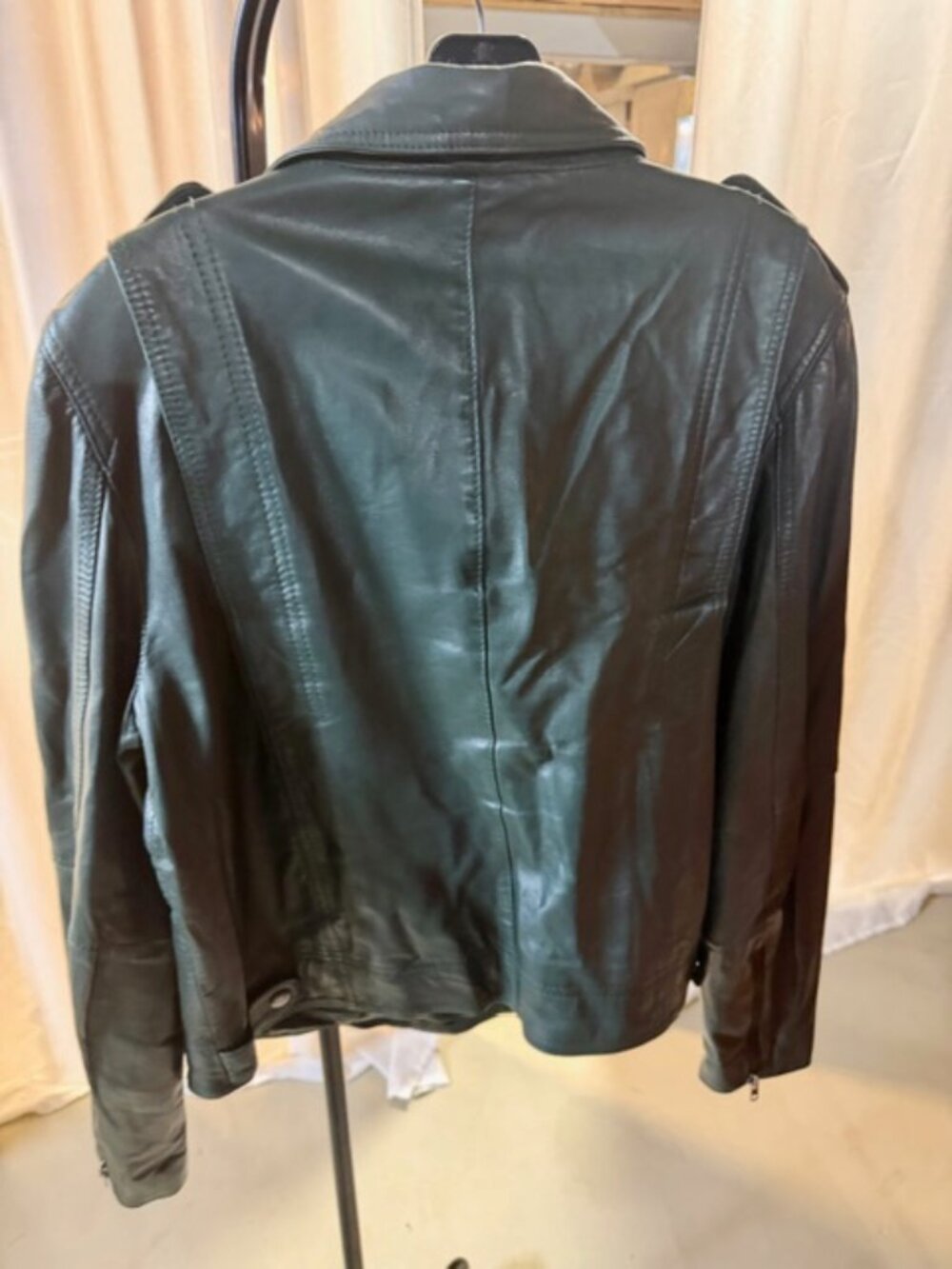 Walter Baker Leather Jacket - Green - Size L - Picture 4 of 6